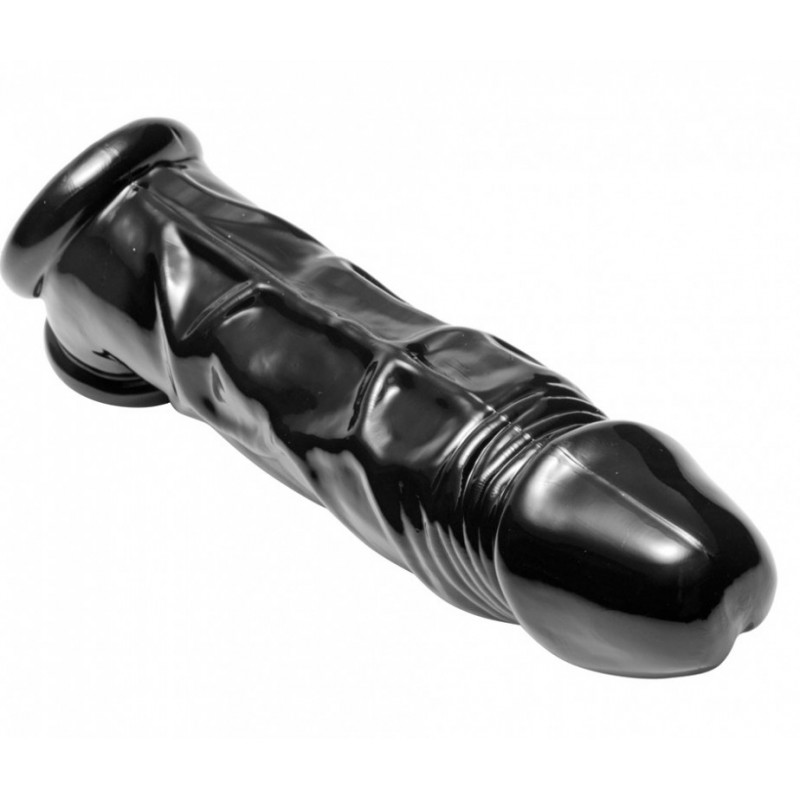 Funda extensora realista con agarre testicular negra Funda extensora realista con agarre testicular negra