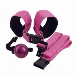 Kit BDSM Muñequeras y mordaza
