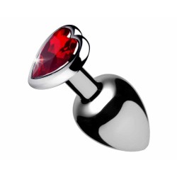 Plug anal aluminio con joya de corazón