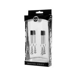 Pinzas con cuentas plateadas Master Series