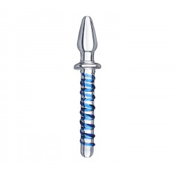 Dildo con textura y plug anal de vidrio Kundalini Prisms