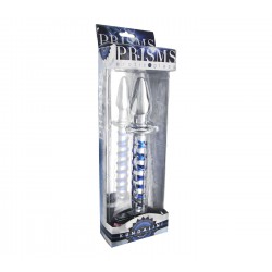 Dildo con textura y plug anal de vidrio Kundalini Prisms