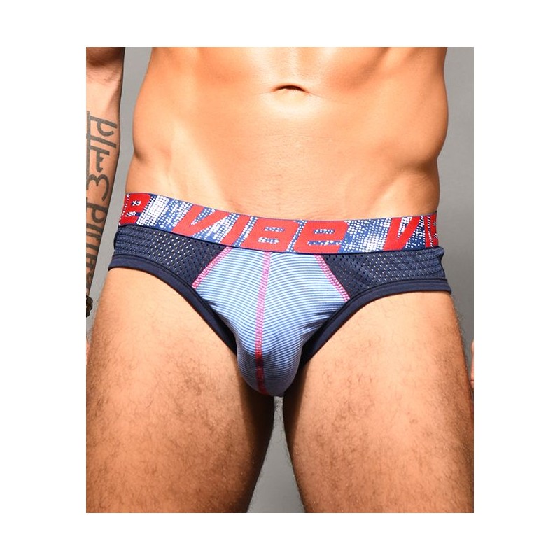 Vibe Stripe Sports Mesh Brief