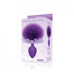 Plug cola de conejo tipo pompom morado