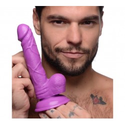 Dildo realista Morado con testículos 16cm
