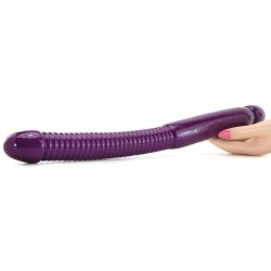 Dildo doble morado con textura